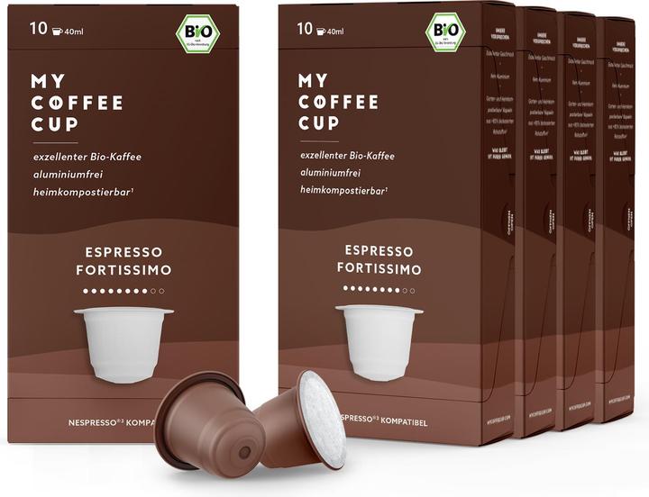 Produktbild My-Cups Kaffeekapseln Bio Espresso Fortissimo 10 Stück (10 x Port.)