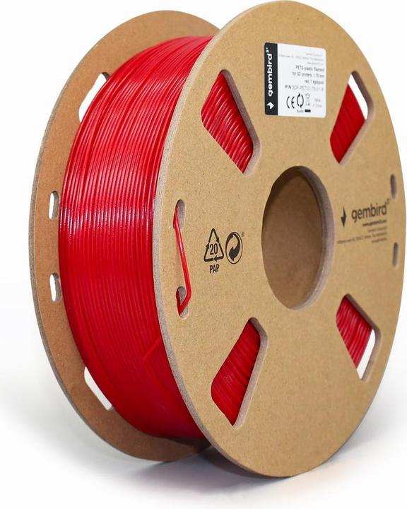 Actual product image Gembird Filament PETG red (3DP-PETG1.75-01-R) (PETG, 1.75 mm, 1290 g, Red)