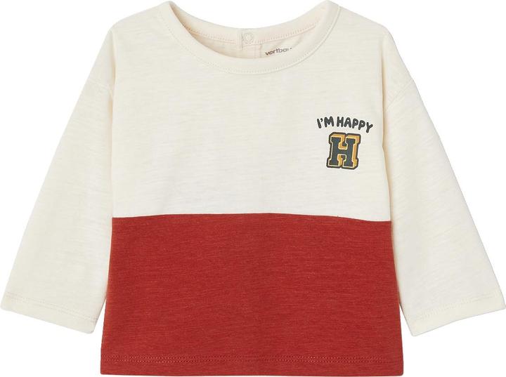 Produktbild Vertbaudet Baby Shirt Colorblock mit Message, Bio-Baumwolle (68)