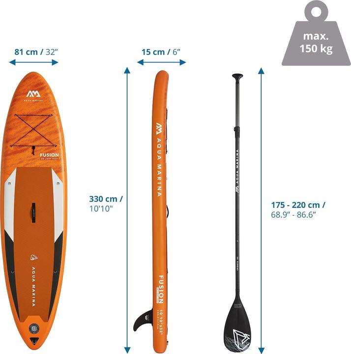 Aqua Marina Fusione iSUP a tutto tondo (10'10")