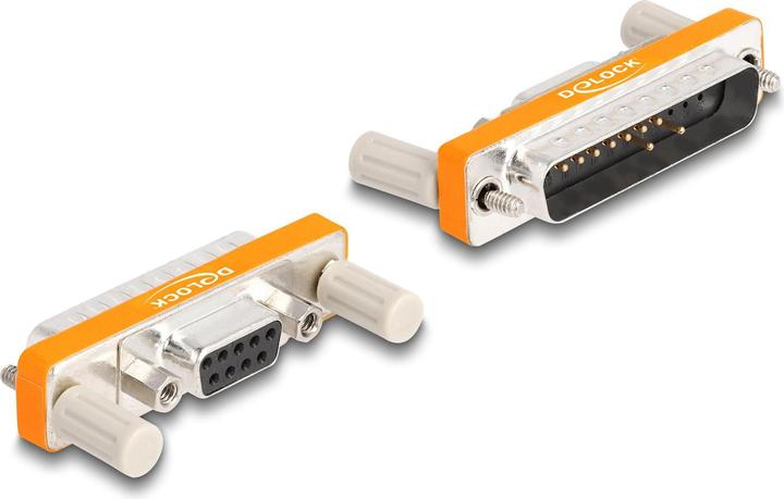 Produktbild Delock Adapter D-Sub 9 Pin Buchse mit Muttern zu D-Sub 25 Pin Stecker mit Schrauben (0.05 m)