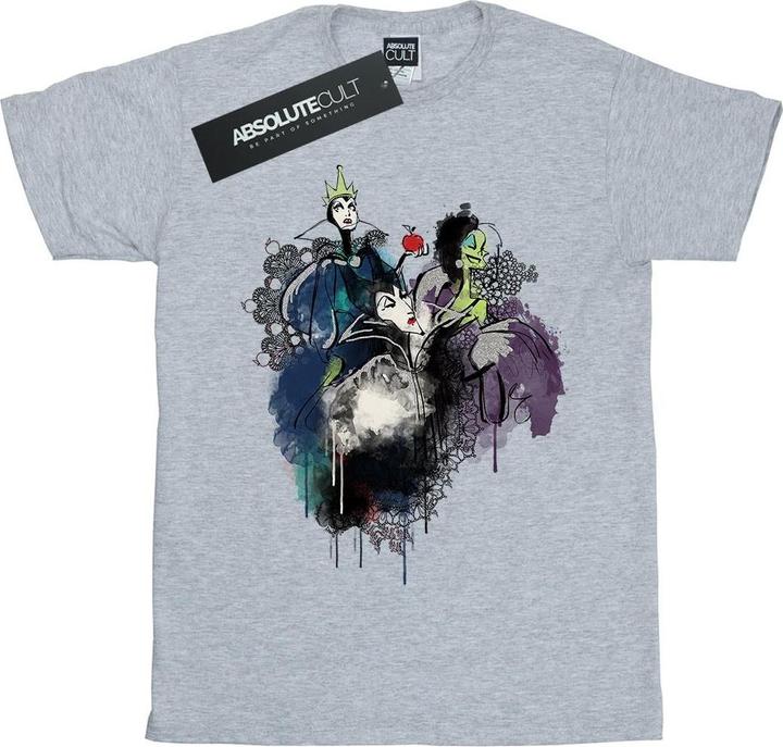 Actual product image Disney Womens/Ladies Villains Sketch Cotton Boyfriend T-Shirt (XXL)