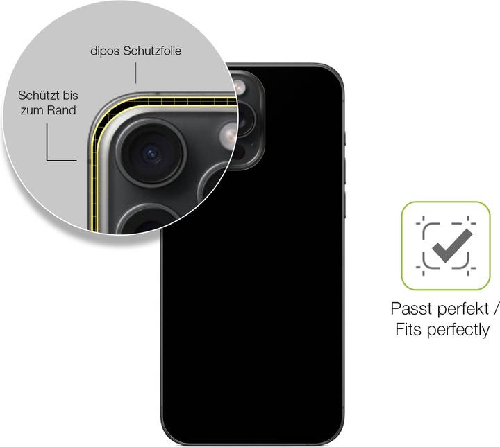 Actual product image Dipos Full Cover Screen Protector Matte (1 Piece, Apple iPhone 15 Pro Max)