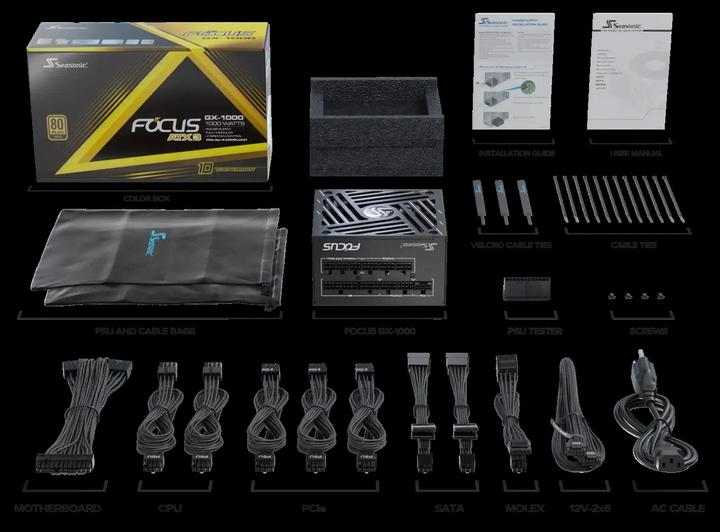 Actual product image Seasonic Focus GX-1000 V4 1000W ATX3.0 black (1000 W)