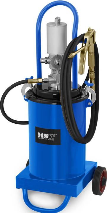 Produktbild MSW Fettpresse Druckluft Fettpresse Pneumatisch Abschmierpresse Fahrbar 12 L 320 Bar