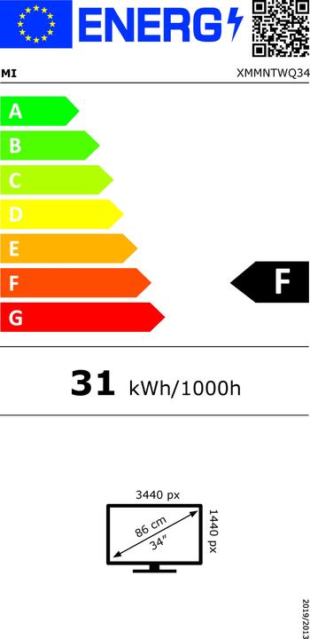 Label énergétique Xiaomi BHR5116GL (2560 x 1080 pixels, 30")