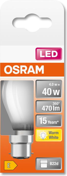 Produktbild Osram Led Retrofit Classic P (B22d, 4 W, 470 lm, 1 x, E)