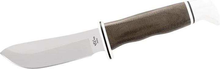 Actual product image Buck SKINNER PRO 103, S35VN steel, stainless, linen micarta, leather sheath (10.20 cm)