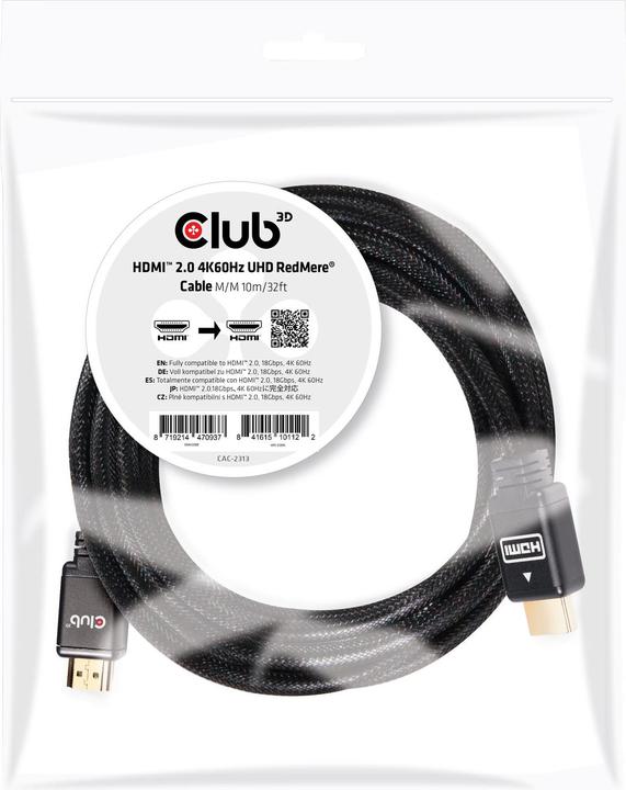 Produktbild Club 3D HDMI 2.0 4K60Hz RedMere-Kabel 10 m (10 m, HDMI)