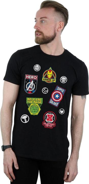 Actual product image Mens Avengers Hero Badges T-Shirt (L)