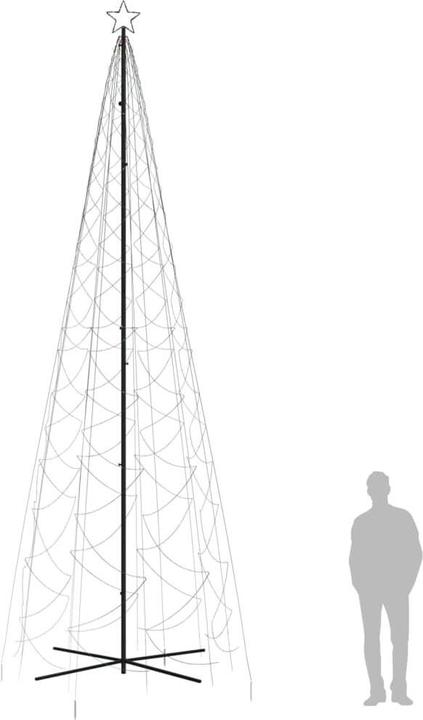 Produktbild VidaXL LED-Weihnachtsbaum Kegelform Mehrfarbig 1400 LEDs 160x500 cm
