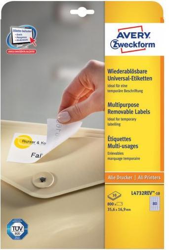 Actual product image Avery Labels, removable, home office, small pack