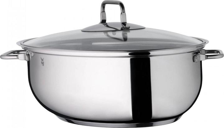 Produktbild WMF Bräter 41x28,5x18cm Deckel Schmortopf 8,5l Thermometer Edelstahl Induktion (25.80 cm, Bräter + Schmortopf, Edelstahl)