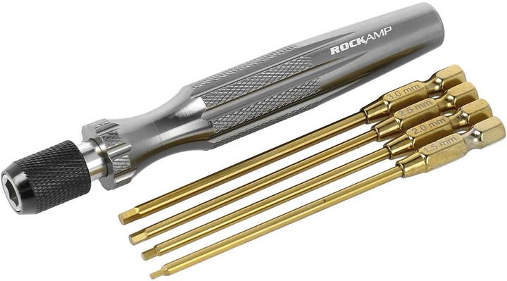 Actual product image Rockamp quick change hexagon socket set 1.5/2/2.5/3mm screwdriver (Allen screw)