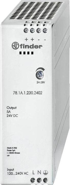 Finder DIN Rail Power Supply (DIN Rail) Switching Power Supply 24V/120W