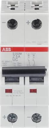 Actual product image ABB LS S202M-Z5UC Automatic circuit breakerÂ Z-Char., 10kA, 5A, 2P LS S202M-Z5UC