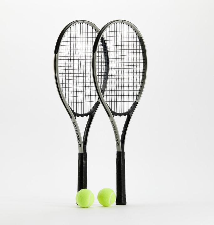 Decathlon Tennisset Erwachsene Essential - 2 Schläger 2 Bälle 1 Hülle (828 g)