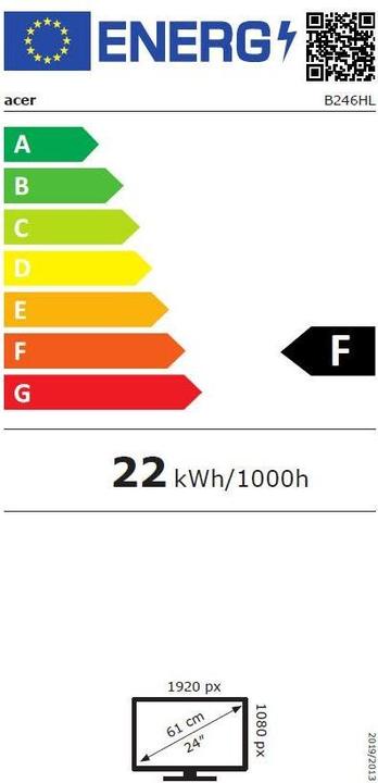Energie-Label Acer B246hl (1920 x 1080 Pixel, 24")