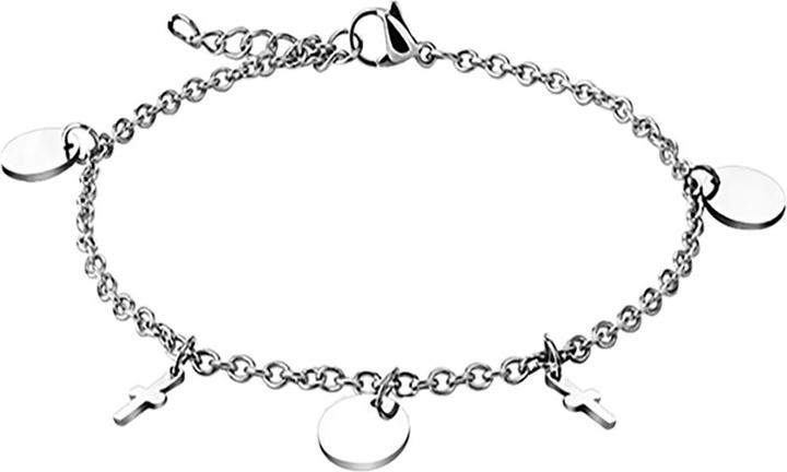 Immagine prodotto Star Piercing Catena d'argento con dischi rotondi e croce (Acciaio chirurgico 316L)