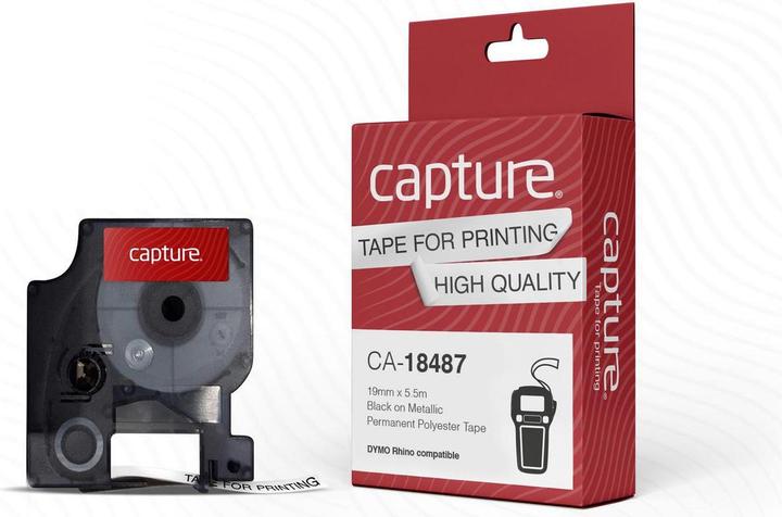 Actual product image Capture 19mm x 5.5m Black on Metallic