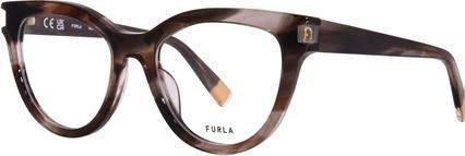 Produktbild Furla VFU679 06BZ Damenbrille Gestreift Grau Vollrand Cat Eye 51mm