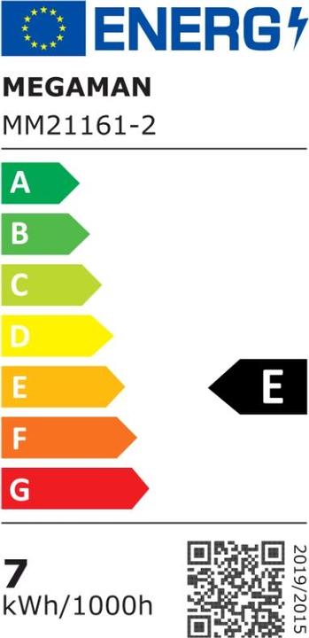 Energie-Label Megaman LED-Lampe (E27, 7 W, 810 lm, 1 x, E)