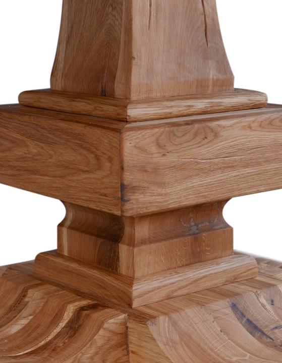 Actual product image zz_ArchivedByPCD_Mutoni wood Solid wood table round Calgary - rustic wild oak (3+3)