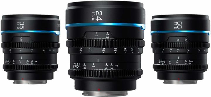 Sirui Nightwalker 24 35+55mm T1.2 S35 MF Cine Lens Bundle X-Mount (Fujifilm X, APS-C / DX, full size)
