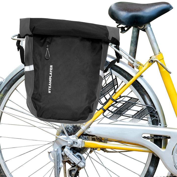 Produktbild Teamplayer 2in1 Fahrrad Gepäcktasche mit Rucksackfunktion, 20 l, schwarz (Gepäckträgertasche)