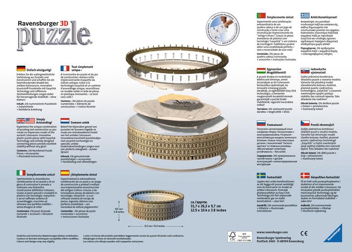Actual product image Ravensburger Colosseum 3D Building (216 pieces)