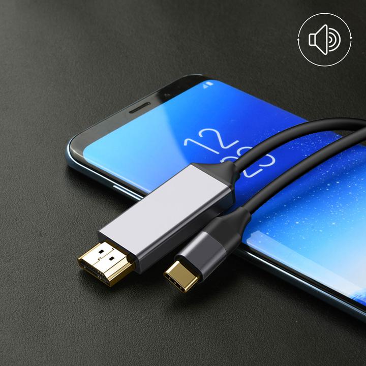 Image du produit Wiwu Câble vidéo Adaptateur USB-C / HDMI Ultra HD 2m - Noir (2 m, USB)