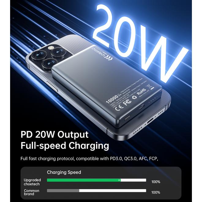 Produktbild Choetech Super Slim Charger (10000 mAh, 20 W, 38.50 Wh)
