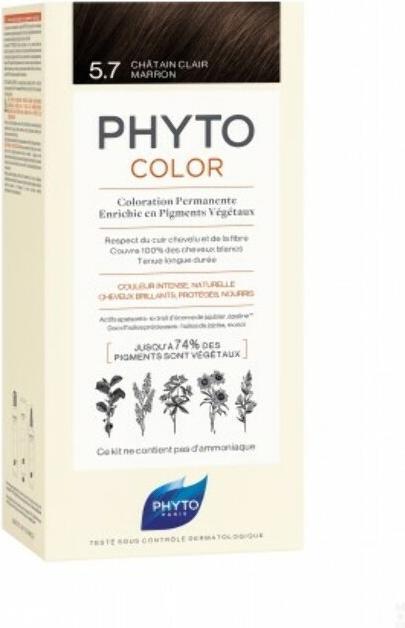 Actual product image Phyto Phytocolor Kit 5.7 (5.7 Brown Light Chestnut)