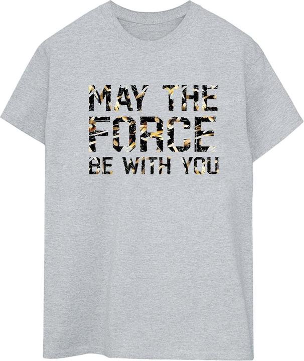 Actual product image Star Wars Womens/Ladies May The Force Infill Cotton Boyfriend T-Shirt (M)