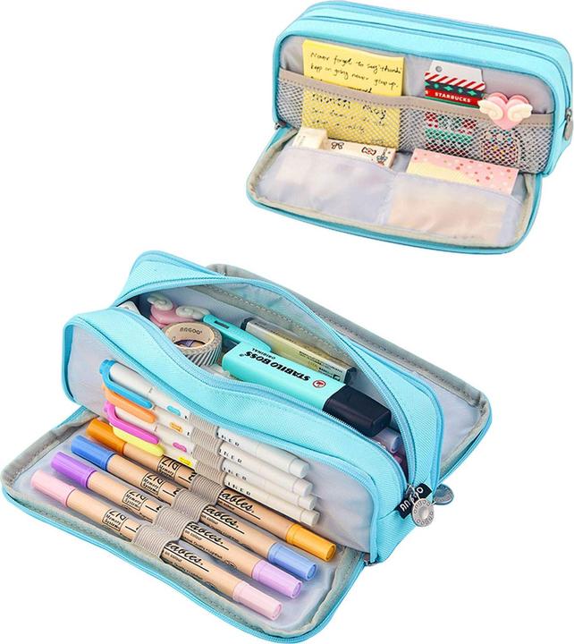 Actual product image Only-Bags.Store Pencil case for school with 3 compartments, large capacity, pencil case, stationery