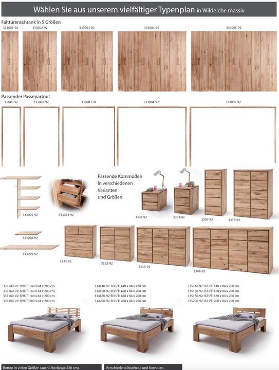 Actual product image zz_ArchivedByPCD_Mutoni wood Wooden bed Canada II Wild oak massive (180 x 200 cm)