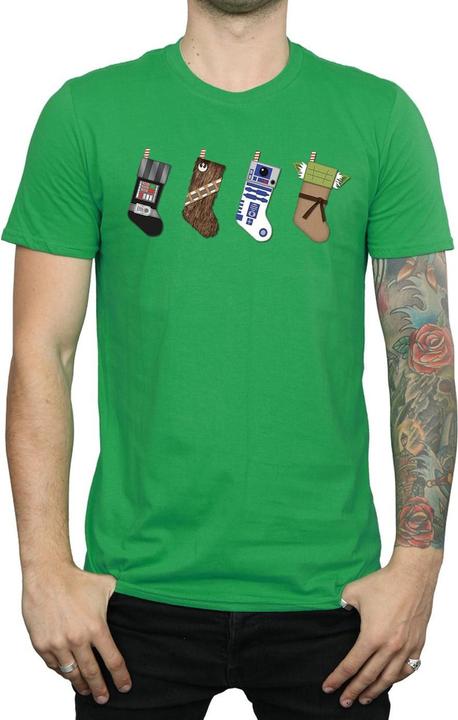 Actual product image Star Wars Mens Christmas Stockings T-Shirt (S)