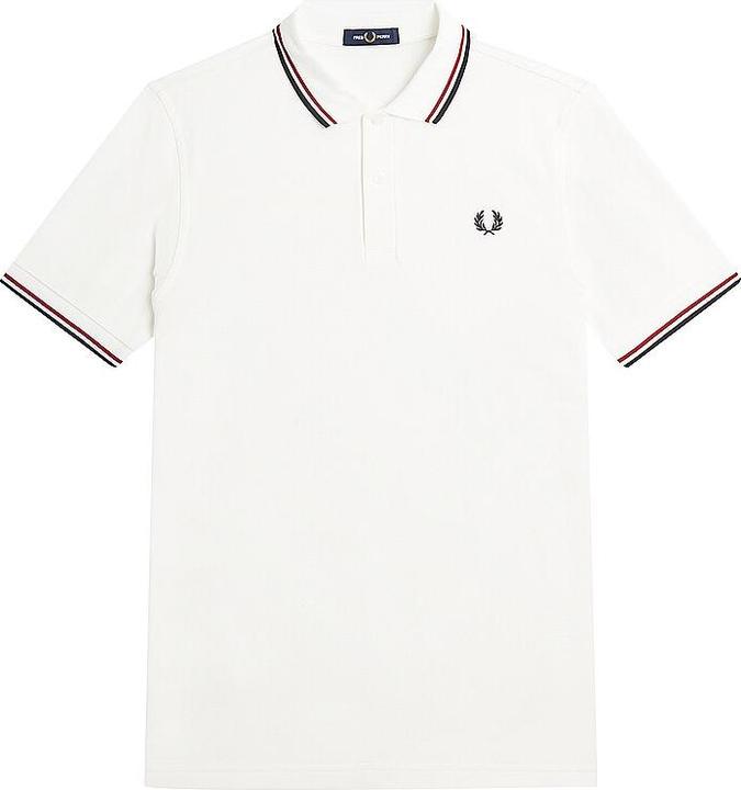 Fred Perry Twin Tipped Polo Shirt Short Sleeve Snow White