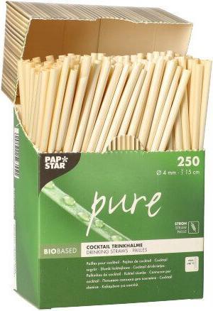 Produktbild Papstar Stroh-Trinkhalme "pure", 150 mm, natur (250 x)