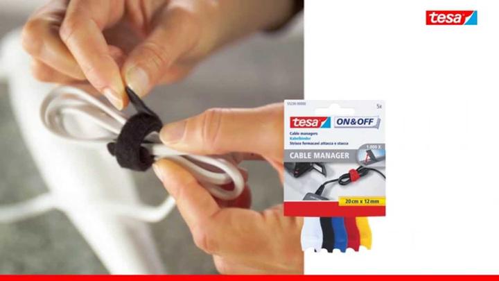 Image du produit tesa On &amp Off Cable Manager (Serre-câbles velcro, 200 mm, 1 pcs)