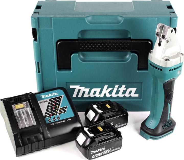 Immagine prodotto Makita DJS 161 RMJ Cesoia per metallo a batteria 18V in valigetta Makpac + 2x Batterie 4,0 Ah + 1x C