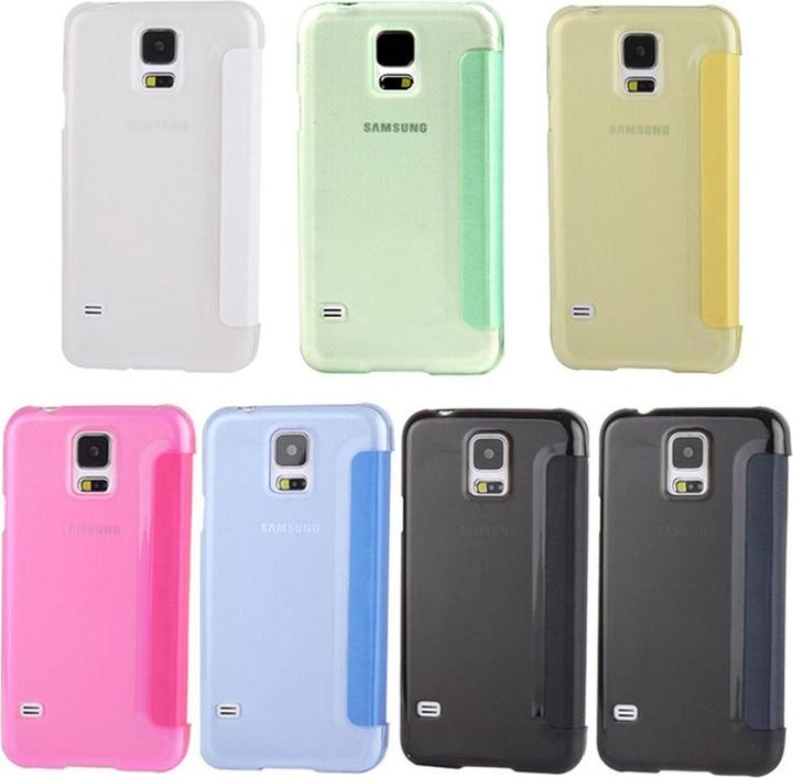 Actual product image König Design Mobile Phone Case Flipcover with Window for Samsung S5 mini / G800 Yellow (Samsung Galaxy S5 Mini)