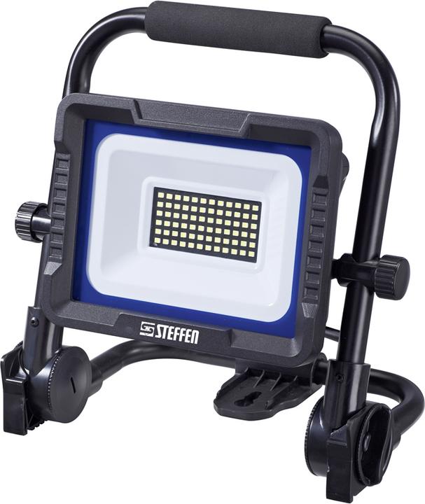 Steffen WORKLIGHT Projecteur LED 30W avec poignée de transport et pied pliable 5m (4800 lm)