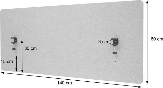 Immagine prodotto Mendler Divisorio acustico per scrivania, schermo privacy per ufficio, bacheca a doppia parete in (140 x 60 x 2 cm)
