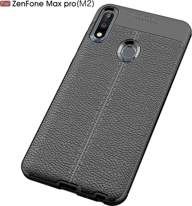 Actual product image Screenguard Asus Zenfone Max Pro M2 Case Leather Design TPU Cover (Asus Zenfone Max Pro (M2))