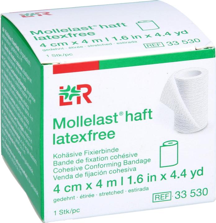 Actual product image Lohmann & Rauscher Mollelast adhesive latex-free white 4cm x 4m stretched, 1 pc BIN