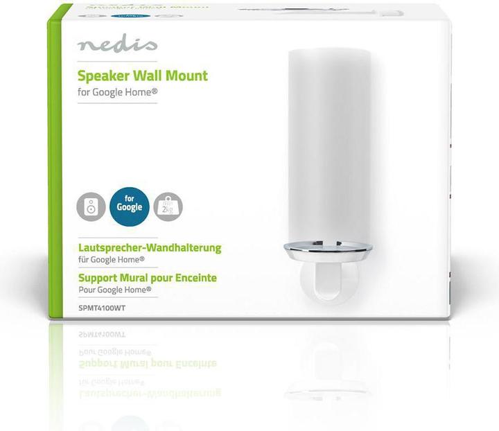 Actual product image Nedis Speaker Mount Google Home® Wall 2 kg Fixed Metal / Steel White (1 pcs., Wall installation)