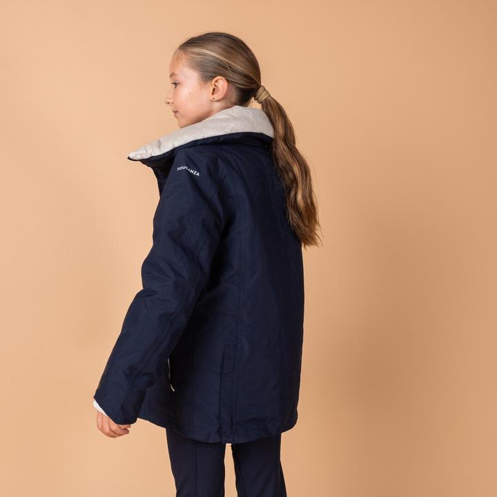 Produktbild Fouganza Winterreitjacke 500 wasserdicht warm Kinder marineblau (152)