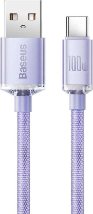 Productafbeelding Baseus Crystal Shine Series Snellaadbare Datakabel USB naar Type-C 100W 1,2m Paars (1.20 m, USB 2.0, 100 W)