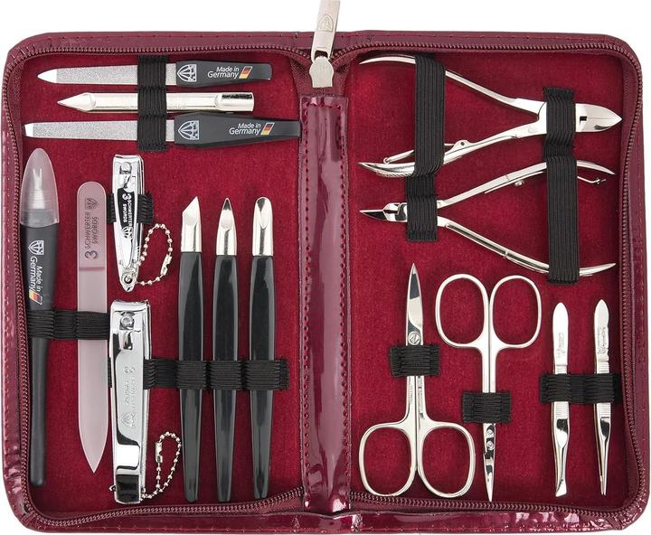Kellermann Nagelpflegeset Cinisello 16-tlg., Weinrot/Lack